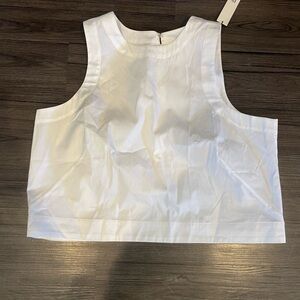 NWT Banana Republic Crisp White Racer Back Tank Top 100% Cotton